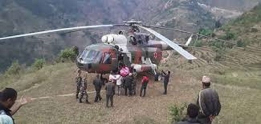 हेलिकोप्टरबाट गर्भवतीको उद्धार