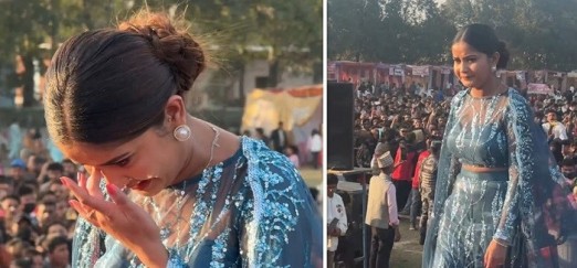 स्टेजमै भक्कानिइन् एलिना, -भन्छिन् ‘धोकेबाज गीत धेरै गाउन मन छैन’