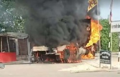 बाँकेमा पानी बोक्ने ट्यांकरको ठक्करबाट दुई बालकको मृत्युपछि तनाव 