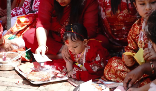वसन्तपुरमा सामूहिक कुमारी पूजा, पूजामा सहभागी भए बालिकाहरू