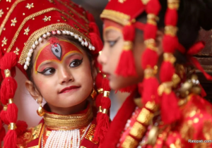 वसन्तपुरमा श्रद्धापूर्वक मनाइयो सामूहिक कुमारी पूजा