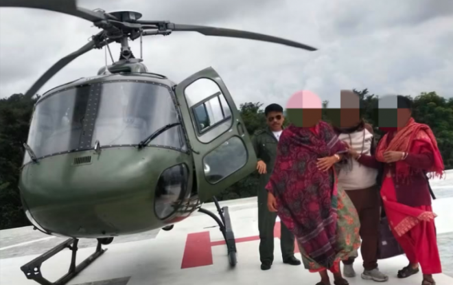 जटिल प्रसूति समस्या भएकी महिलाको हवाई उद्धार